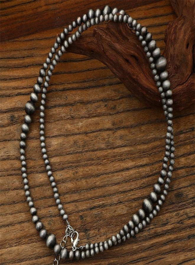 Kepvrio Navajo Pearl Boho Western Choker Necklace, Black & Turquoise, 14 Inches, Adult, Women, Special Occasions, Vintage Style Enthusiasts - Image 3